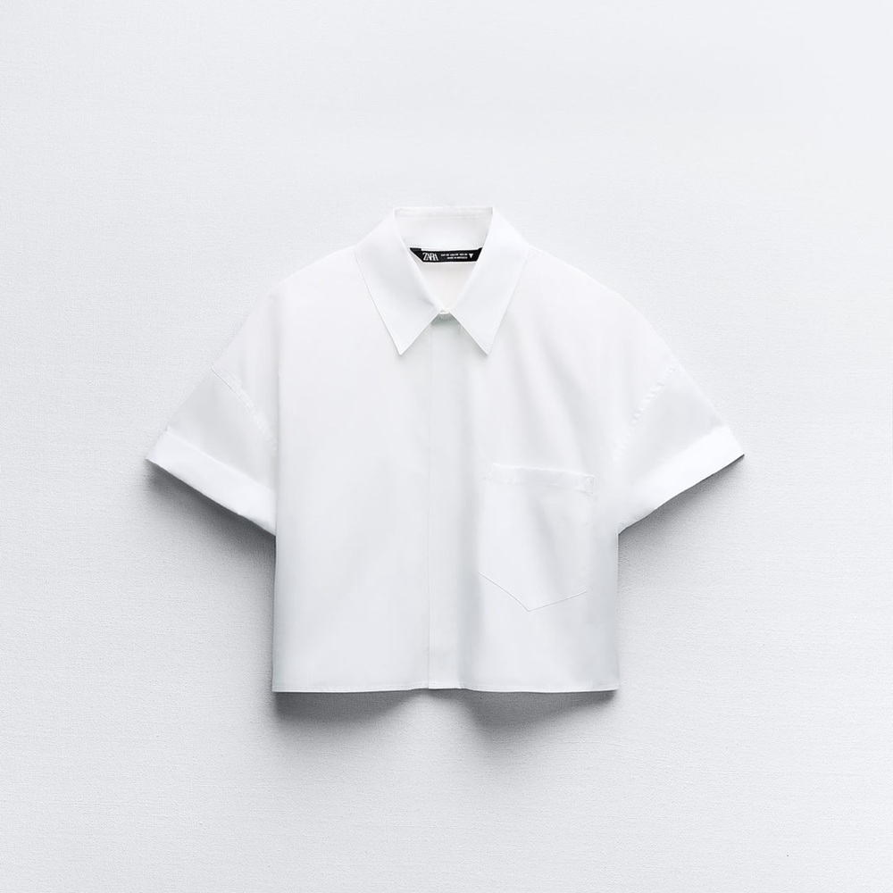 Cropped white shirt Zara